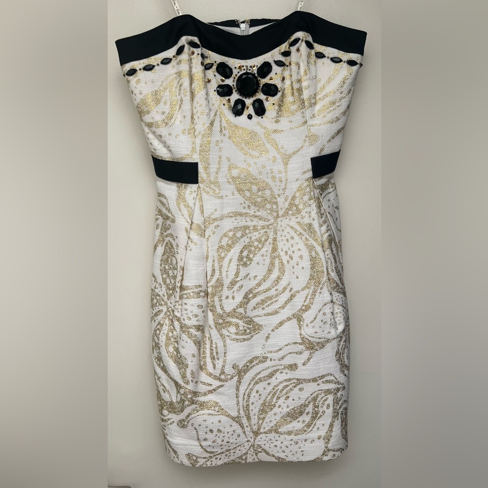 Lily Pulitzer Gold and White Dress
